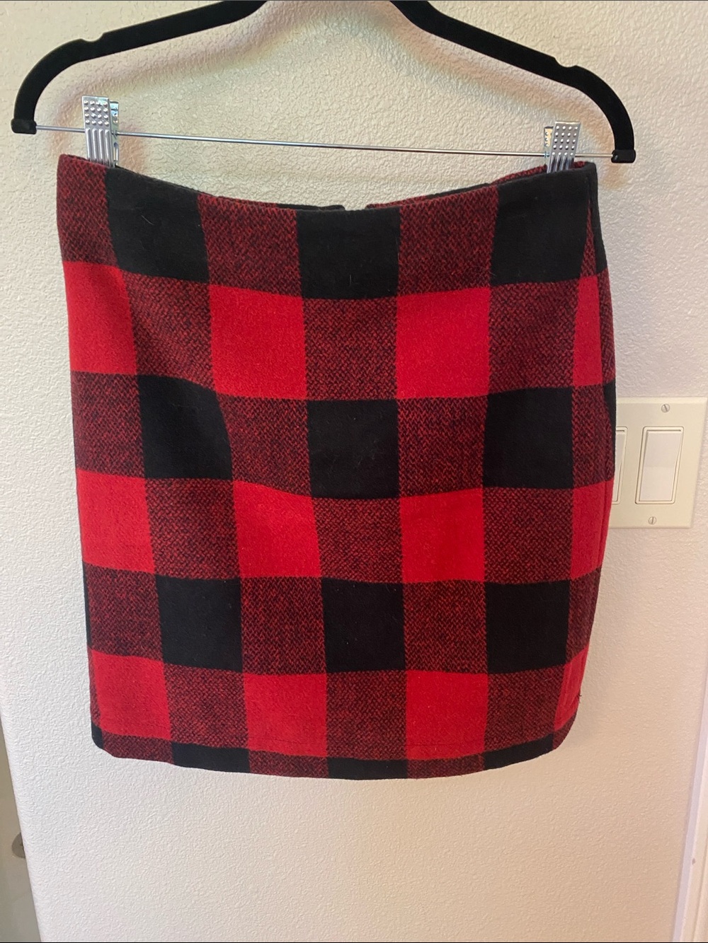 Boston Proper, Red and Black Buffalo Plaid Women’s Skirt